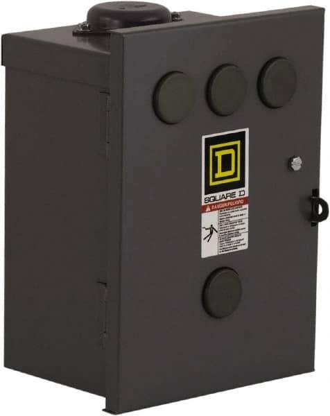 Square D - 3R NEMA Rated, 4 Pole, Electrically Held Lighting Contactor - 30 A (Tungsten), 110 VAC at 50 Hz, 120 VAC at 60 Hz - Exact Industrial Supply