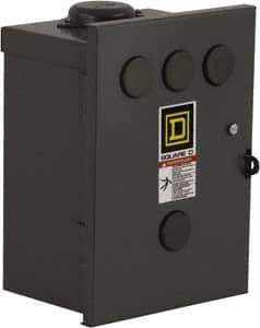 Square D - 3R NEMA Rated, 2 Pole, Electrically Held Lighting Contactor - 30 A (Tungsten), 110 VAC at 50 Hz, 120 VAC at 60 Hz - Exact Industrial Supply