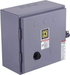 Square D - 220 Coil VAC at 50 Hz, 240 Coil VAC at 60 Hz, 27 Amp, NEMA Size 1, Reversible Enclosed Enclosure NEMA Motor Starter - 7-1/2 hp at 1 Phase, 1 Enclosure Rating - Exact Industrial Supply