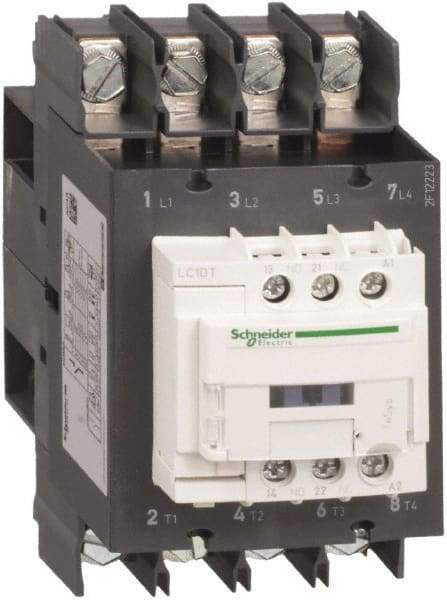 Schneider Electric - 4 Pole, 110 Coil VAC at 50/60 Hz, 80 Amp at 440 VAC, Nonreversible IEC Contactor - Bureau Veritas, CCC, CSA, CSA C22.2 No. 14, DNV, EN/IEC 60947-4-1, EN/IEC 60947-5-1, GL, GOST, LROS, RINA, UL 508, UL Listed - Exact Industrial Supply