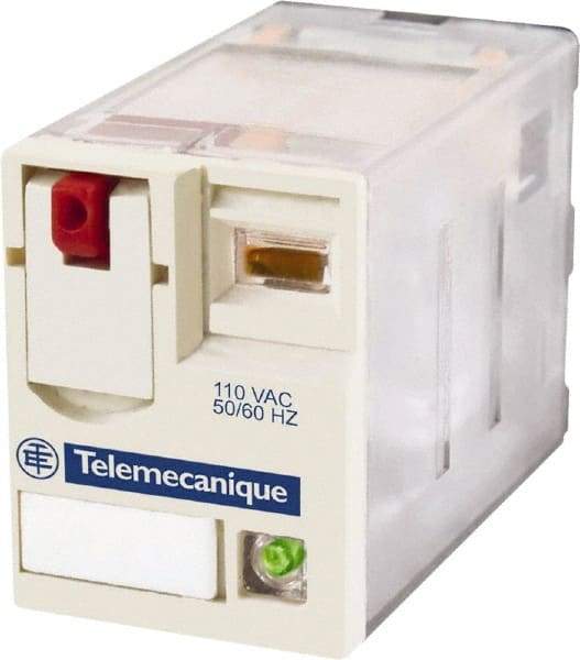 Schneider Electric - 3,750 VA Power Rating, Electromechanical Plug-in General Purpose Relay - 15 Amp at 250 VAC & 28 VDC, 2CO, 12 VDC - Exact Industrial Supply