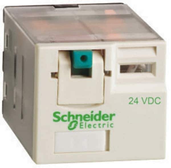 Schneider Electric - 3,750 VA Power Rating, Electromechanical Plug-in General Purpose Relay - 15 Amp at 250 VAC & 28 VDC, 4CO, 24 VDC - Exact Industrial Supply