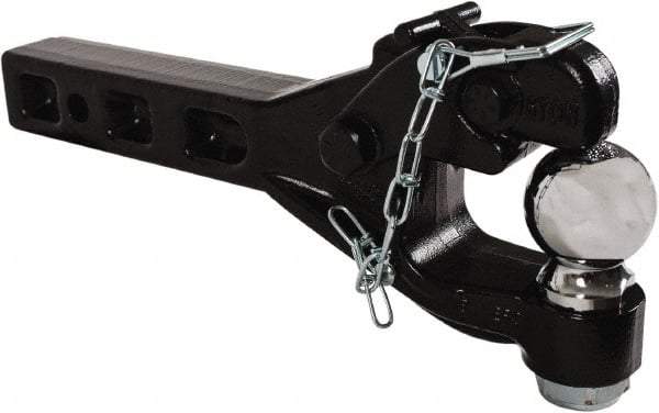 Buyers Products - 12,000 Lb Capacity, 15.52" Long, 2" Shank, Pintle Hook Hitch Drawbar with Ball - Vehicle Class Unrated, 9/16" Ball Hole Diam, 2-5/16" Ball Diam - Exact Industrial Supply