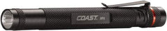Coast Cutlery - White LED Bulb, 100 Lumens, Industrial/Tactical Flashlight - Black Aluminum Body, 2 AAA Batteries Included - Exact Industrial Supply