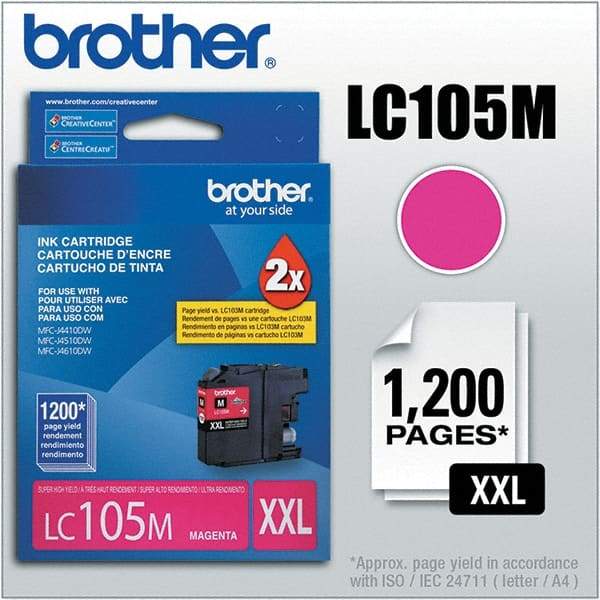 Brother - Magenta Ink Cartridge - Use with Brother MFC-J4310DW, J4410DW, J4510DW, J4610DW, J4710DW, J6520DW, J6720DW, J6920DW - Exact Industrial Supply
