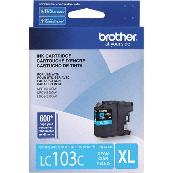Brother - Cyan Ink Cartridge - Use with Brother DCP-J152W, MFC-J245, J285DW, J4310DW, J4410DW, J450DW, J4510DW, J4610DW, J470DW, J4710DW, J475DW, J650DW, J6520DW, J6720DW, J6920DW, J870DW, J875DW - Exact Industrial Supply