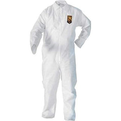 KleenGuard - Size 4XL SMS General Purpose Coveralls - White, Zipper Closure, Open Cuffs, Open Ankles, Seamless - Exact Industrial Supply