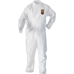 KleenGuard - Size 4XL SMS General Purpose Coveralls - White, Zipper Closure, Elastic Cuffs, Elastic Ankles, Seamless - Exact Industrial Supply