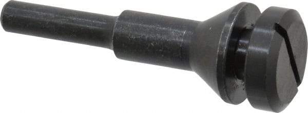 Value Collection - 3/8" Hole, Screw Lock Wheel Mandrel - 2" OAL, 1/2" Max Wheel Width, 1/4" Shank Diam - Exact Industrial Supply