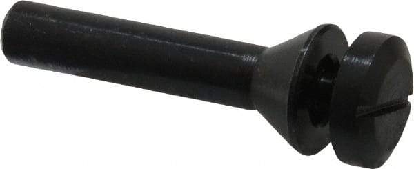 Value Collection - 1/4" Hole, Screw Lock Wheel Mandrel - 2" OAL, 1/2" Max Wheel Width, 3/8" Shank Diam - Exact Industrial Supply