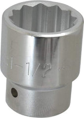 Proto - 1-1/2", 1" Drive, Standard Hand Socket - 12 Points, 2-3/4" OAL - Exact Industrial Supply