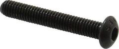 Value Collection - #10-32 UNF Hex Socket Drive, Button Screw - Alloy Steel, Black Oxide Finish, Fully Threaded, 1-1/4" Length Under Head - Exact Industrial Supply