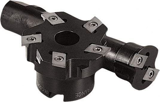 Seco - Arbor Hole Connection, 0.2028" Cutting Width, 0.2028" Depth of Cut, 63mm Cutter Diam, 0.8661" Hole Diam, Indexable Slotting Cutter - R335.15 Toolholder, R335.15-18 Insert, Right Hand Cutting Direction - Exact Industrial Supply