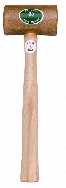Garland - 1 Lb Head Weighted Rawhide Hammer - 12" Long Wood Handle - Exact Industrial Supply