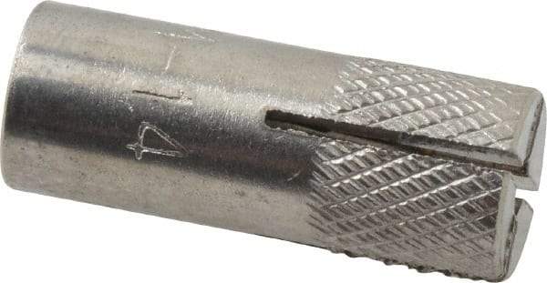 Red Head - 3/8" Diam, 3/8" Drill, 2-1/4" Min Embedment Drop-In Concrete Anchor - 303, 18-8 Stainless Steel, Slotted Drive, 3/8" Thread Length - Exact Industrial Supply