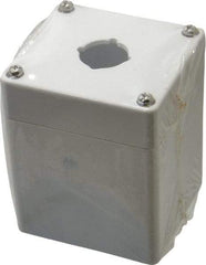 Eaton Cutler-Hammer - 1 Hole, 22-1/2mm Hole Diameter, Polycarbonate Pushbutton Switch Enclosure - 3-15/64 Inch High x 3-5/32 Inch Wide x 3-35/64 Inch Deep, 4, 12, 13, 4X NEMA Rated - Exact Industrial Supply