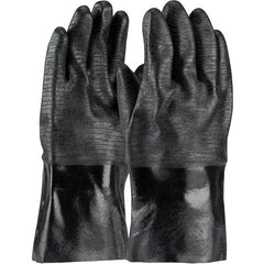 ‎57-8630R Coated Supported Gloves - ChemGrip - Supported Neoprene - Intrlk Lined - Black - Etched - 12 Inch - Exact Industrial Supply