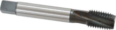 Emuge - 1-8 UNC 3 Flute 2BX Modified Bottoming Spiral Flute Tap - Cobalt, Oxide Finish, 6.299" OAL, Right Hand Flute, Right Hand Thread, Series Rekord D-Ti - Exact Industrial Supply