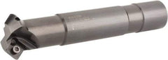 Seco - 45° Lead Angle, 1.55" Max Cut Diam, 1.039" Max Cut Diam, 5/8" Min Cut Diam, 0.2" Max Depth of Cut, Indexable Chamfer & Angle End Mill - 2 Inserts, SPMX 0903.. Insert Style, 4.33" OAL, Straight Shank - Exact Industrial Supply