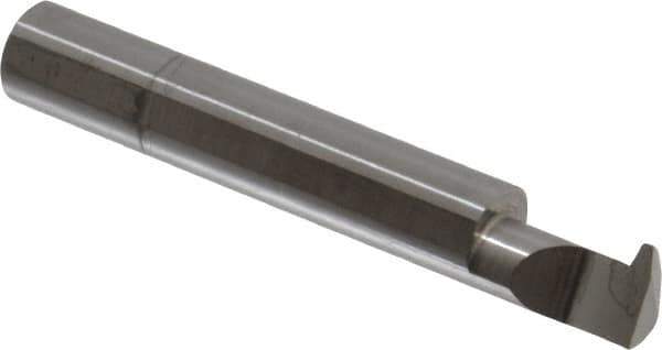 Accupro - 1/2" Cutting Depth, 10 Max TPI, 0.36" Diam, Acme Internal Thread, Solid Carbide, Single Point Threading Tool - Bright Finish, 2-1/2" OAL, 3/8" Shank Diam, 0.085" Projection from Edge, 29° Profile Angle - Exact Industrial Supply