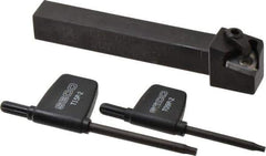 Seco - External Thread, Left Hand Cut, 1/2" Shank Width x 1/2" Shank Height Indexable Threading Toolholder - 4" OAL, 16EL Insert Compatibility, CE Toolholder, Series Snap Tap - Exact Industrial Supply