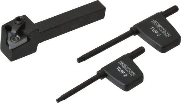 Seco - External Thread, Right Hand Cut, 3/8" Shank Width x 3/8" Shank Height Indexable Threading Toolholder - 3" OAL, 16ER Insert Compatibility, CE Toolholder, Series Snap Tap - Exact Industrial Supply