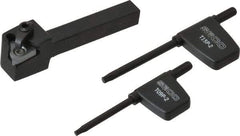 Seco - External Thread, Right Hand Cut, 3/8" Shank Width x 3/8" Shank Height Indexable Threading Toolholder - 3" OAL, 16ER Insert Compatibility, CE Toolholder, Series Snap Tap - Exact Industrial Supply