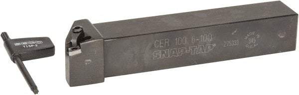 Seco - Right Hand Cut, 1" Shank Width x 1" Shank Height Indexable Threading Toolholder - 6" OAL, 10ER Insert Compatibility, CE Toolholder - Exact Industrial Supply