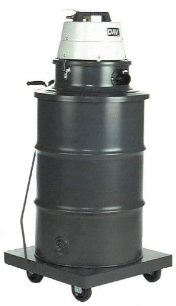 Minuteman - 55 Gal Steel Tank, Air Powered Pneumatic Canister Wet/Dry Vacuum - Accessories Included - Exact Industrial Supply