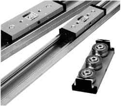 Pacific Bearing - 720mm OAL x 45mm Overall Width x 21mm Overall Height Self Lubricated Linear Guide Systems - 60mm Between Holes, 598 Lb. Capacity - Exact Industrial Supply