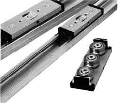 Pacific Bearing - 720mm OAL x 45mm Overall Width x 21mm Overall Height Self Lubricated Linear Guide Systems - 60mm Between Holes, 598 Lb. Capacity - Exact Industrial Supply