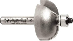 Amana Tool - 1-1/8" Cut Diam, 9/16" Length of Cut, 2 Flute Cove Edge Profile Router Bit - Carbide-Tipped, 1/4" Shank Diam, 2" OAL, Uncoated - Exact Industrial Supply