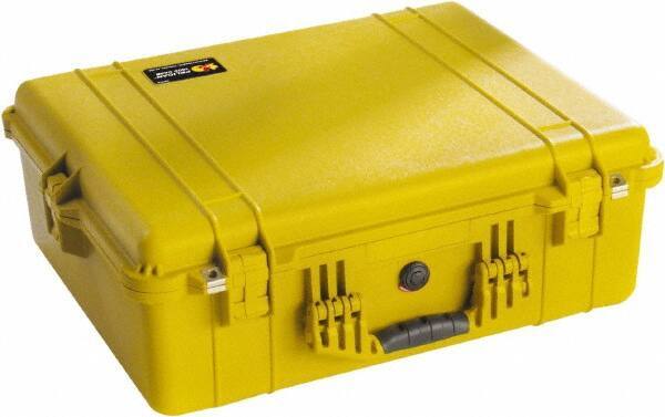 Pelican Products, Inc. - 19-23/64" Wide x 8-51/64" High, Clamshell Hard Case - Yellow, Polyethylene - Exact Industrial Supply