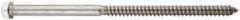 Value Collection - 1/4" Screw, 5" Length Under Head, Stainless Steel, Hex Head Lag Screw - Uncoated, Grade 18-8 - Exact Industrial Supply