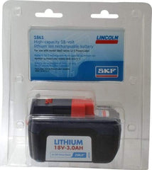 Lincoln - 18 Volt, Grease Gun Battery - Lithium-Ion, 1 hr Charge Time & 3 Ah Battery Capacity - Exact Industrial Supply