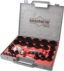 Mayhew - 28 Piece, 1/8 to 2", Hollow Punch Set - Carbon Alloy Steel, Comes in Polypropylene Case - Exact Industrial Supply