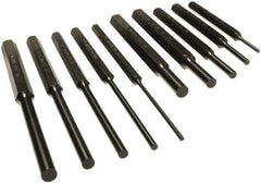 Mayhew - 10 Piece, 1/8 to 3/8", Pin Punch Set - Alloy Steel, Comes in Vinyl Pouch - Exact Industrial Supply