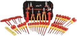 Wiha - 50 Piece Insulated Hand Tool Set - Comes in Canvas Pouch - Exact Industrial Supply