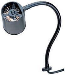 Made in USA - 18 Inch, Gooseneck, Direct Mounted, Incandescent, Black, General Purpose Task Light - 100 Watt, 120 Volt, Nonmagnifying - Exact Industrial Supply