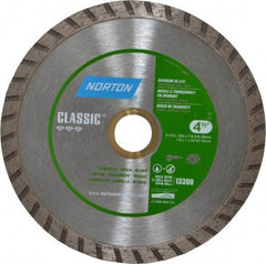 Norton - 4-1/2" Diam, 5/8 & 7/8" Arbor Hole Diam, Wet & Dry Cut Saw Blade - Diamond-Tipped, Standard Round Arbor - Exact Industrial Supply