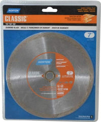 Norton - 7" Diam, 5/8" Arbor Hole Diam, Wet & Dry Cut Saw Blade - Diamond-Tipped, Standard Round Arbor - Exact Industrial Supply