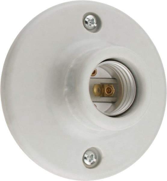 Leviton - 2 Pin, 250 VAC, 660 Watt, Medium Base, Keyless Lamp Holder - Incandescent, Screw Mount - Exact Industrial Supply