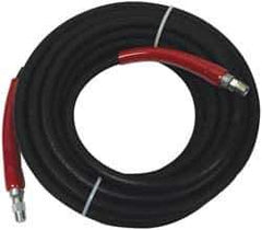 Value Collection - 50' Long, 3/8" Fitting, Male Rigid x Male Swivel Fitting, -40 to 310°F, Synthetic Rubber High Temp & High Pressure Hose - 3/8" Inside x 3/4" Outside Diam, Black, 6,000 psi - Exact Industrial Supply