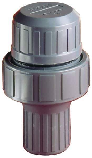 Plast-O-Matic - 1" Pipe, 100 Max psi, PVC, Normally Closed Design Vacuum Breaker Valve - EPDM Seal, NPT End Connections - Exact Industrial Supply