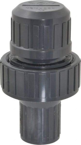 Plast-O-Matic - 1/2" Pipe, 100 Max psi, PVC, Normally Closed Design Vacuum Breaker Valve - Viton Seal, NPT End Connections - Exact Industrial Supply