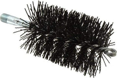 Schaefer Brush - 5" Brush Length, 3" Diam, Nylon Single Stem, Single Spiral Tube Brush - 7-1/4" Long, Nylon, 1/4" NPSM Male Connection - Exact Industrial Supply