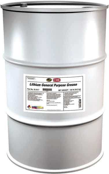 CRC - 120 Lb Keg Lithium-12 Gel Paste Grease - Amber, Nonflammable, 250°F Max Temp, NLGIG 2, - Exact Industrial Supply