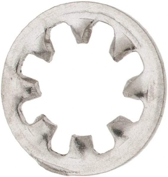 Made in USA - #8 Screw, 0.176" ID, Stainless Steel Internal Tooth Lock Washer - 0.336" OD, Uncoated, Grade 316 - Exact Industrial Supply