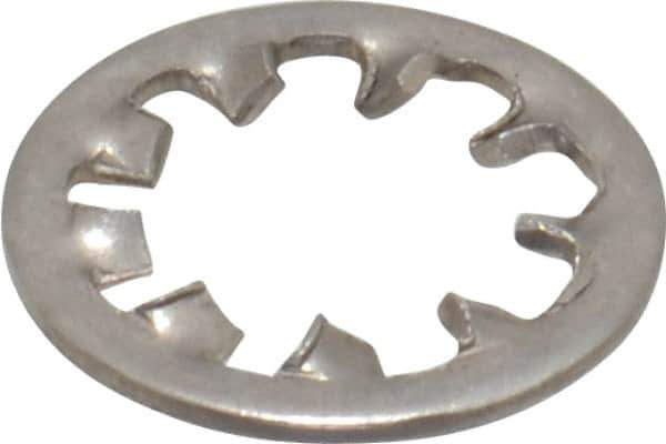 Made in USA - 1/4" Screw, 0.267" ID, Stainless Steel Internal Tooth Lock Washer - 0.478" OD, Uncoated, Grade 316 - Exact Industrial Supply