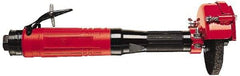 Chicago Pneumatic - 4" Wheel Diam, 12,000 RPM, Pneumatic Angle & Disc Grinder - 3/8-24 Spindle, 34 CFM, Rear Exhaust - Exact Industrial Supply
